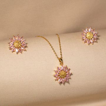 Blushing Dahlia Pendant Set