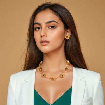 Cirra Necklace Set-Green-Budget Series