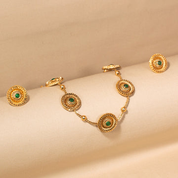 Cirra Necklace Set-Green-Budget Series