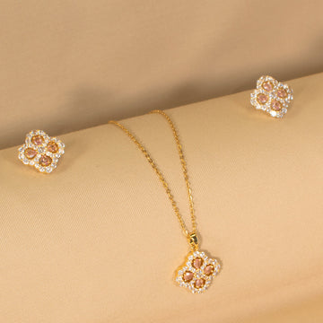 Rosy Clover Pendant Set - Glitterati Collection