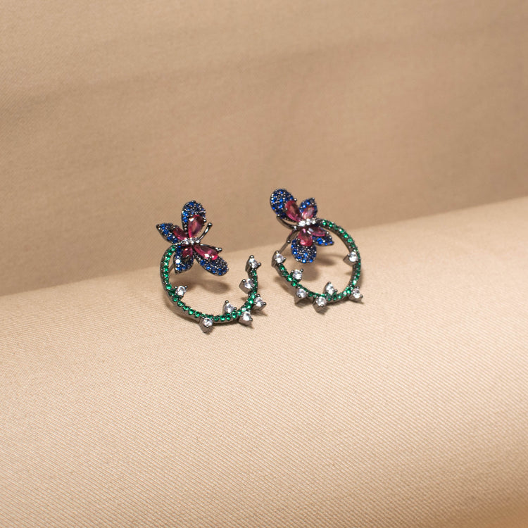 Emerald Flutter Studs