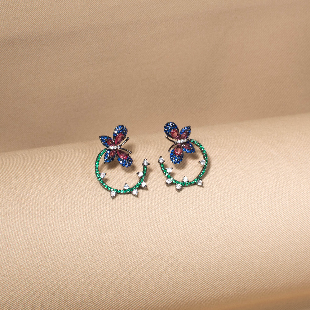 Emerald Flutter Studs