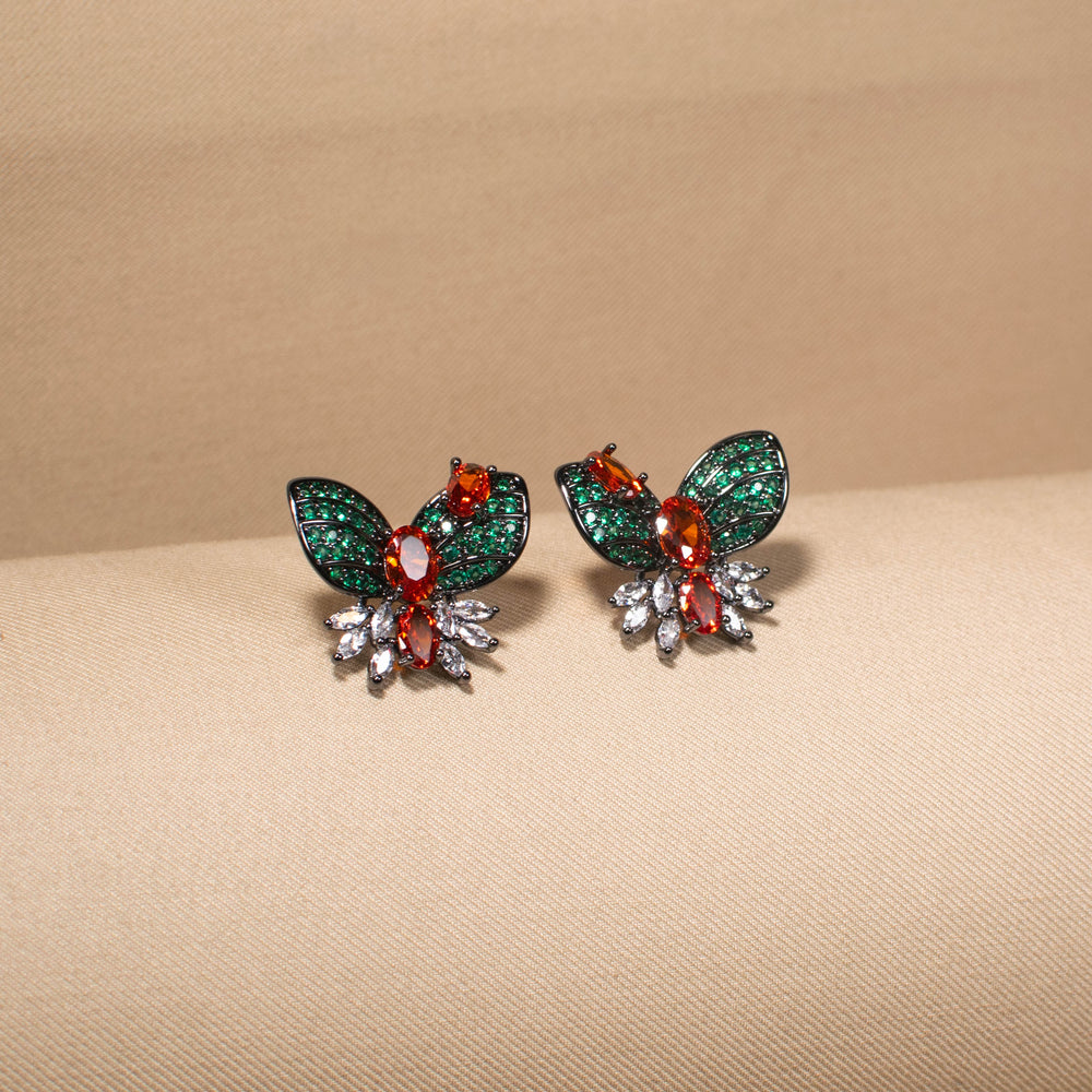 Fiesta Wing Studs - Emerald