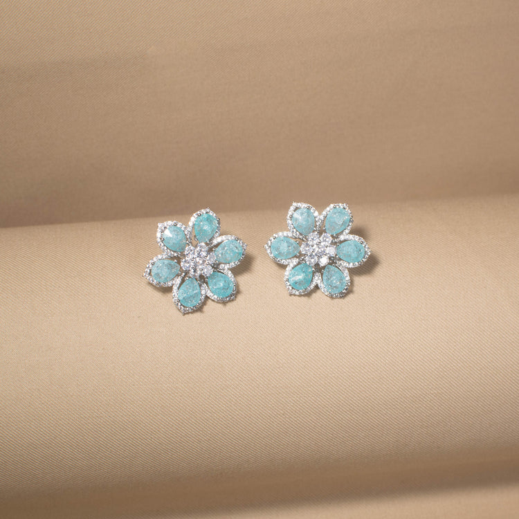Sky Mist Floral Studs