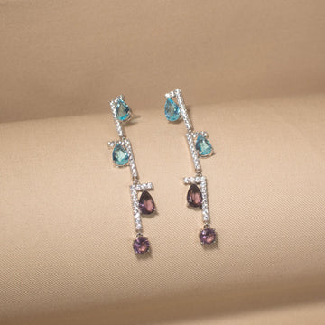 Cascade Crystal Tiered Earrings