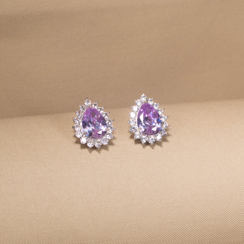 Classic Teardrop Elegance Pendant Set - Purple