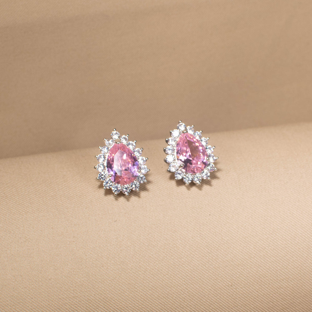 Classic Teardrop Elegance Pendant Set - Pink