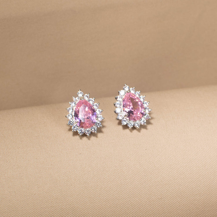 Classic Teardrop Elegance Pendant Set - Pink