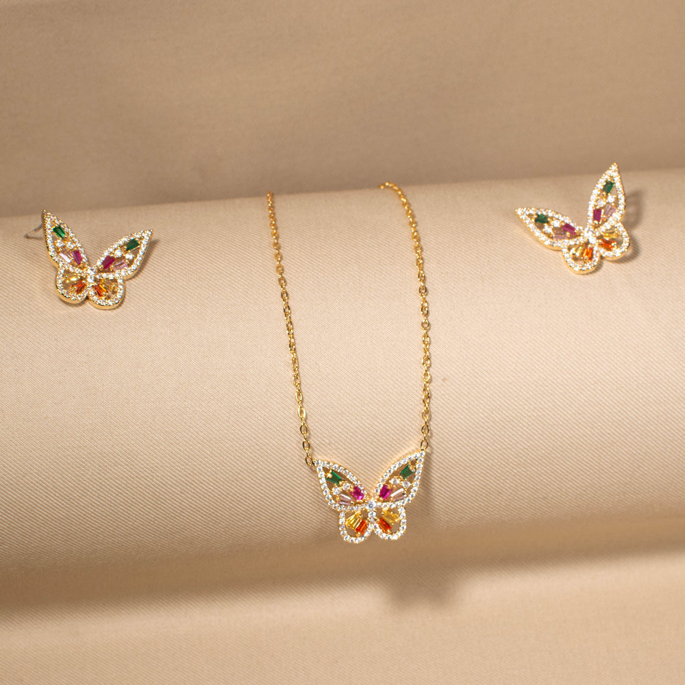 Vibrant Wing Symphony Pendant Set