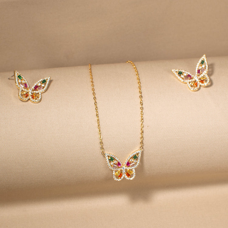 Vibrant Wing Symphony Pendant Set