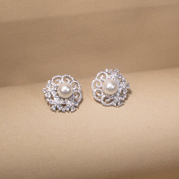 Regal Iris Swirl Studs - Silver
