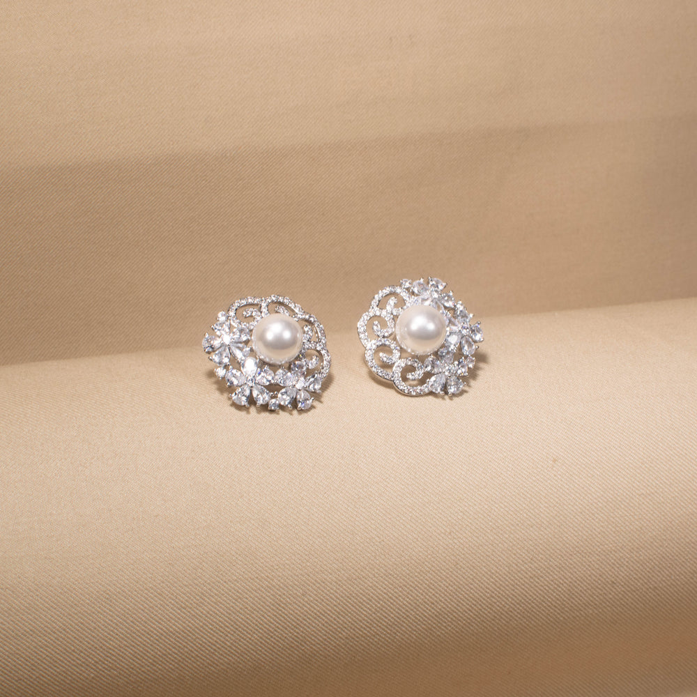 Regal Iris Swirl Studs - Silver