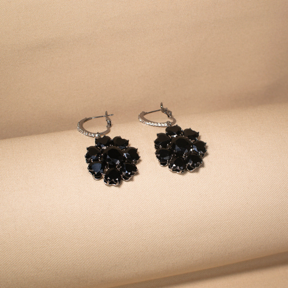 Midnight Dahlia Drop Earrings