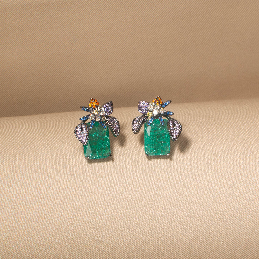 Marsha Studs-Green-Glitterati Collection