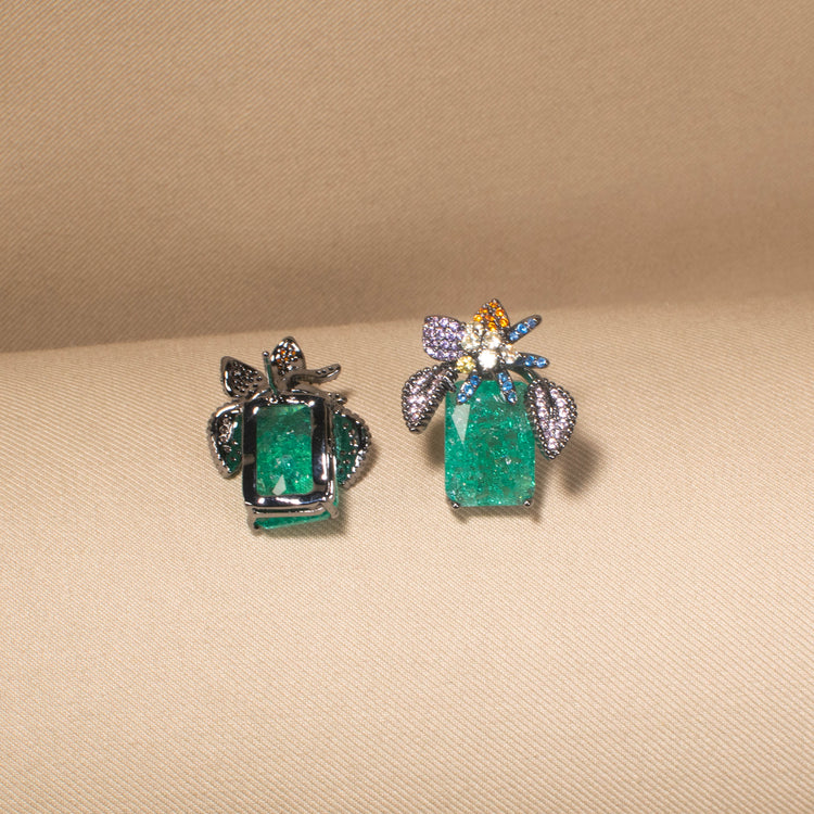 Marsha Studs-Green-Glitterati Collection