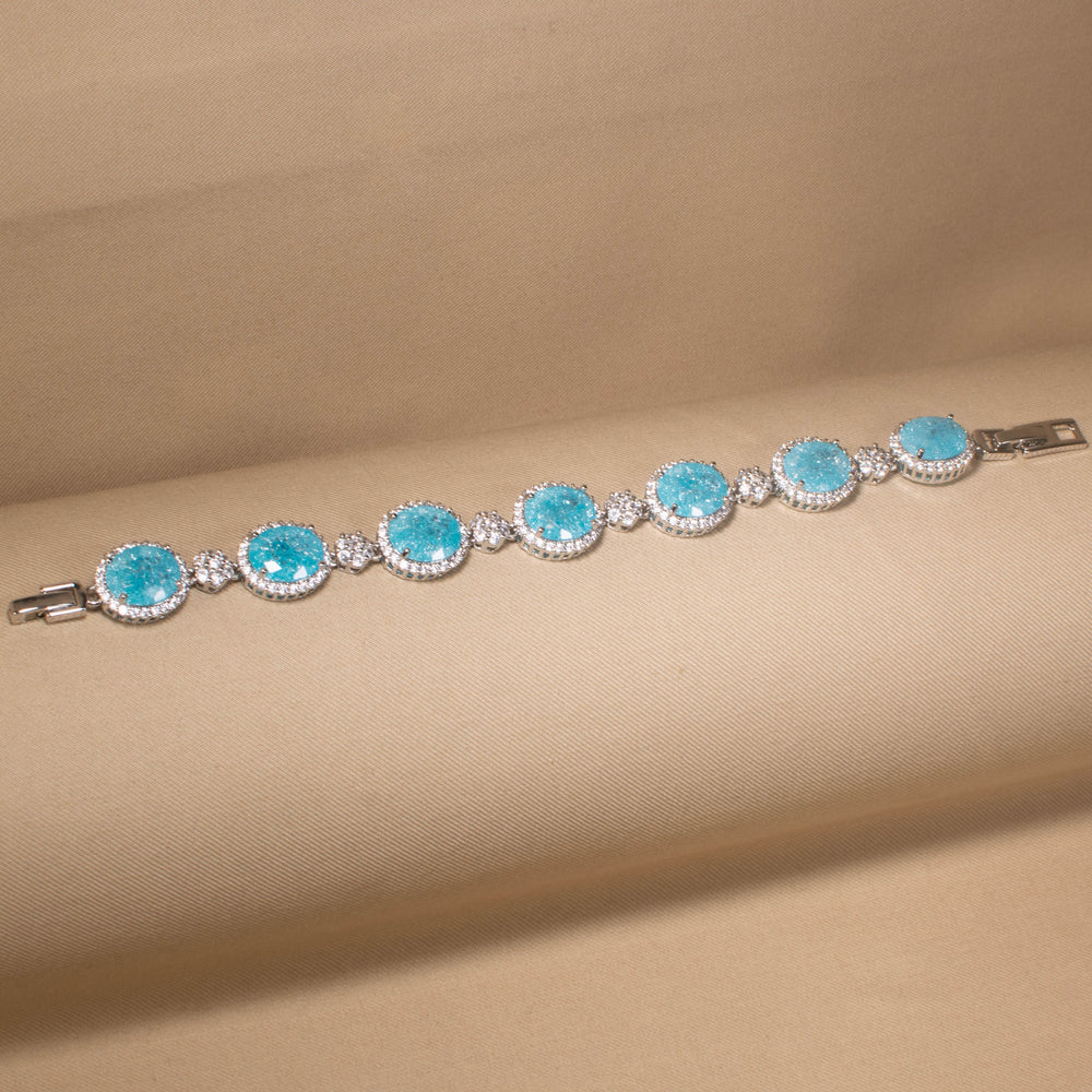 Aqua Ice Halo Bracelet