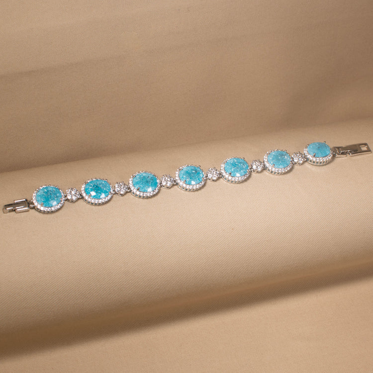 Aqua Ice Halo Bracelet