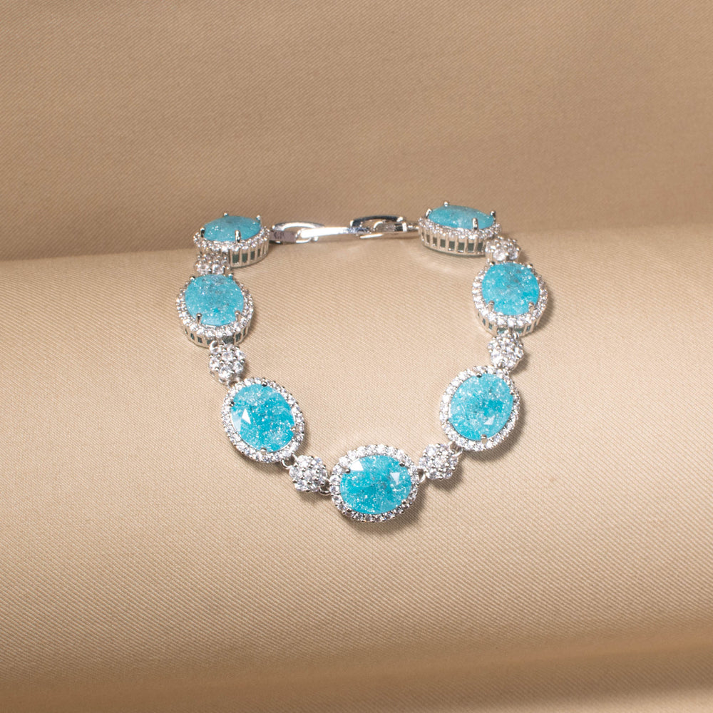 Aqua Ice Halo Bracelet