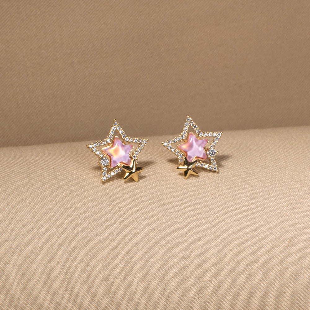 Rosy Galaxy Studs