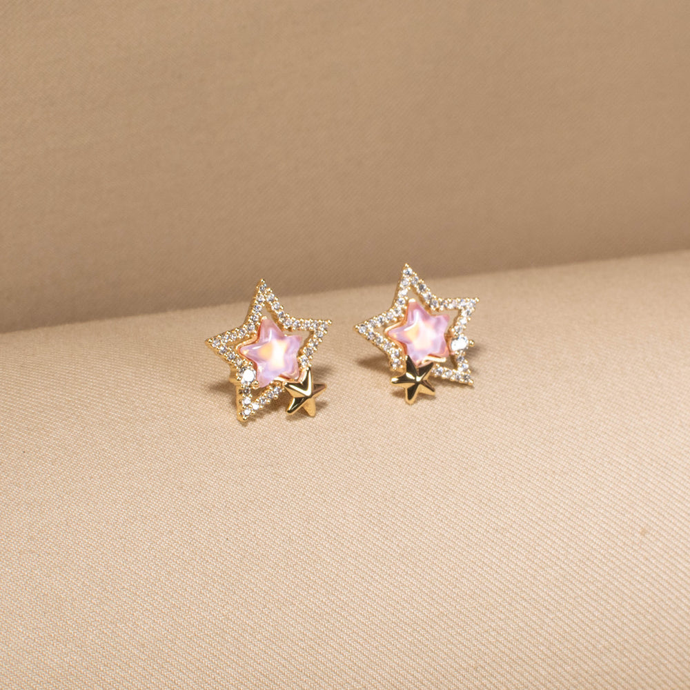 Rosy Galaxy Studs