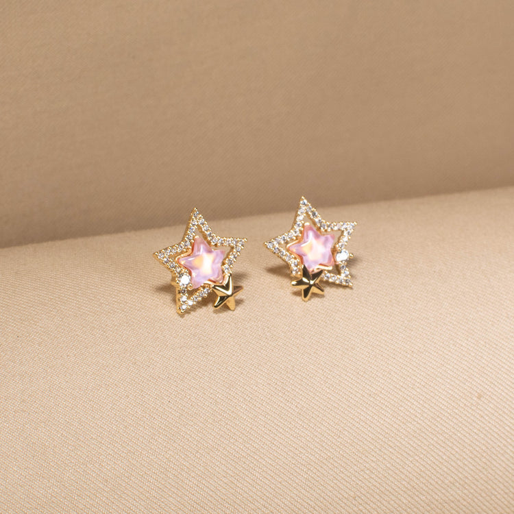 Rosy Galaxy Studs