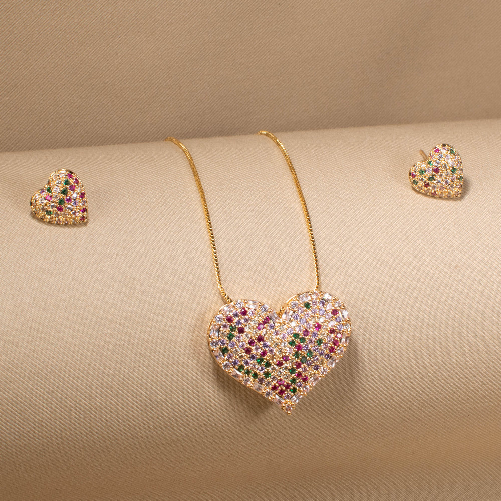 Confetti Heart Pendant Set