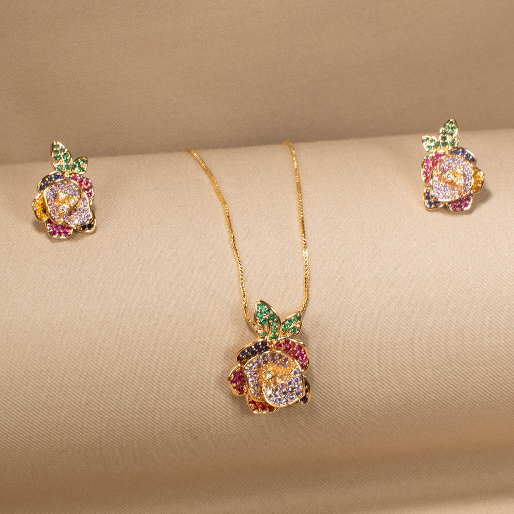 Tutti Frutti Floral Pendant Set