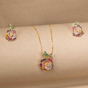 Tutti Frutti Floral Pendant Set