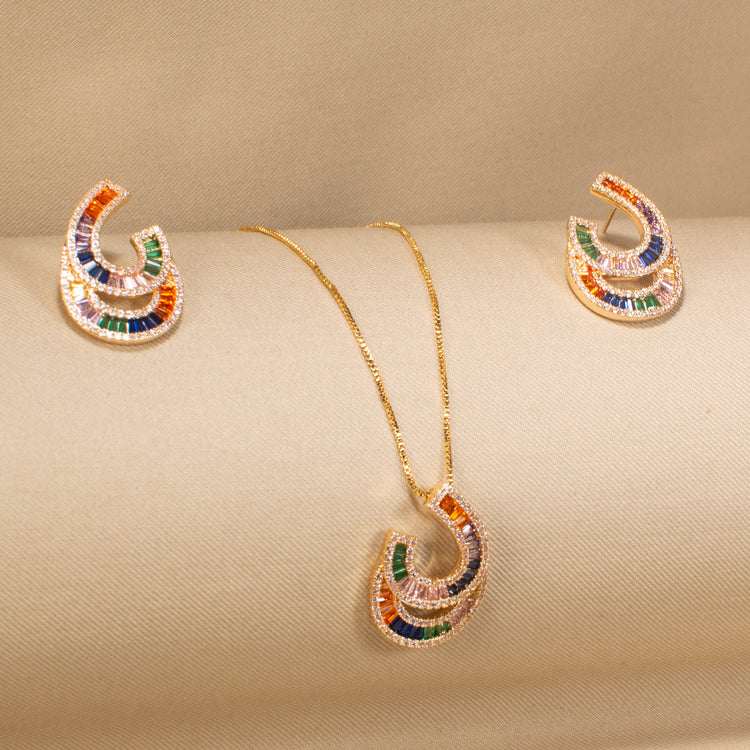 Cosmic Wave Pendant Set