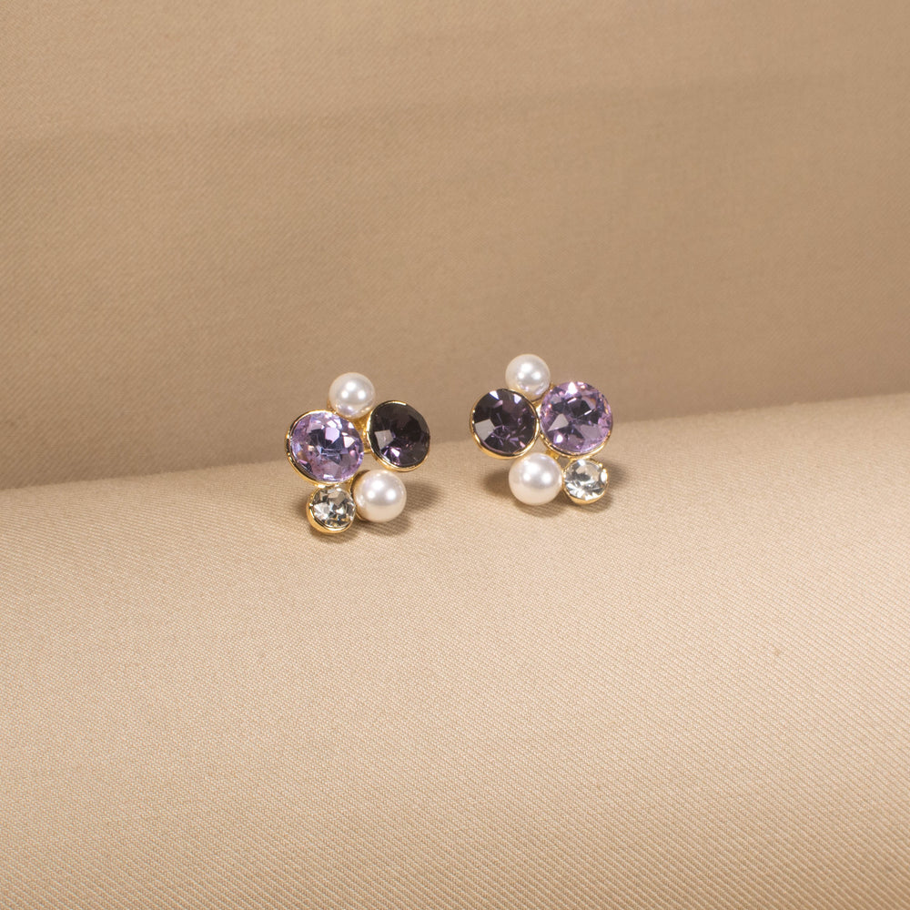 Plum & Pearl Cluster Pendant Set