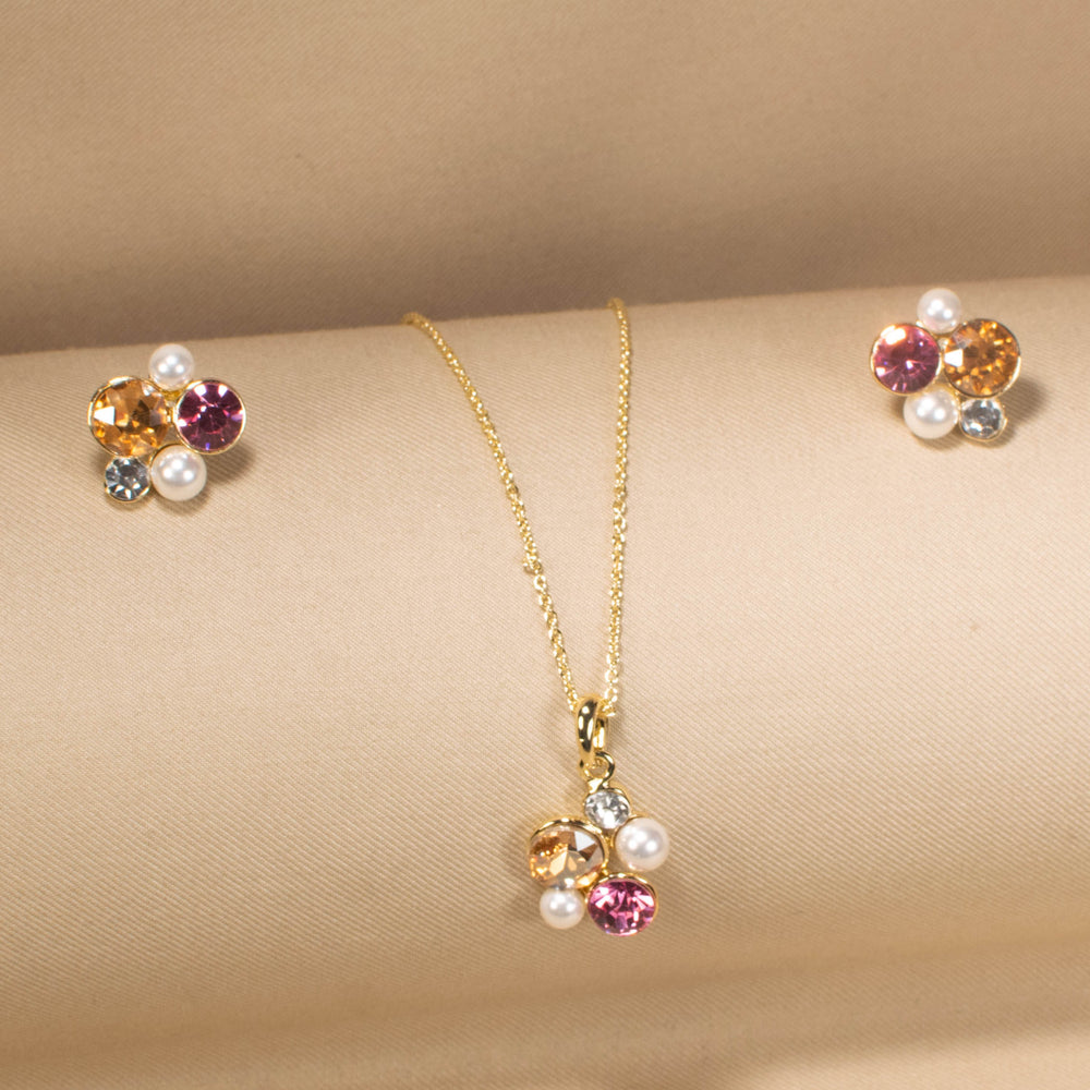 Sunset Pearl Medley Pendant Set