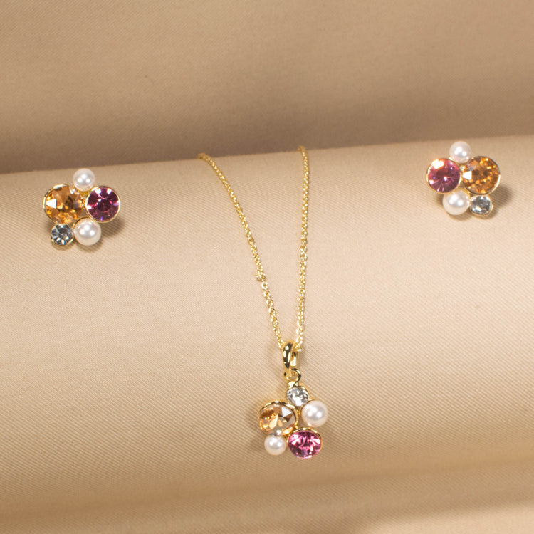 Sunset Pearl Medley Pendant Set
