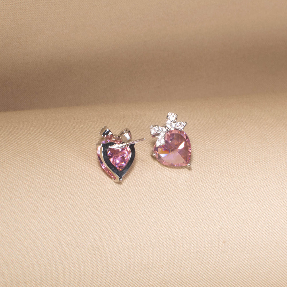 Blush Bow Crystal Studs