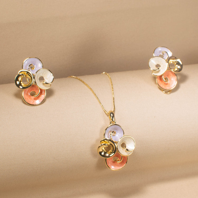 Coral Swirl Pendant Set