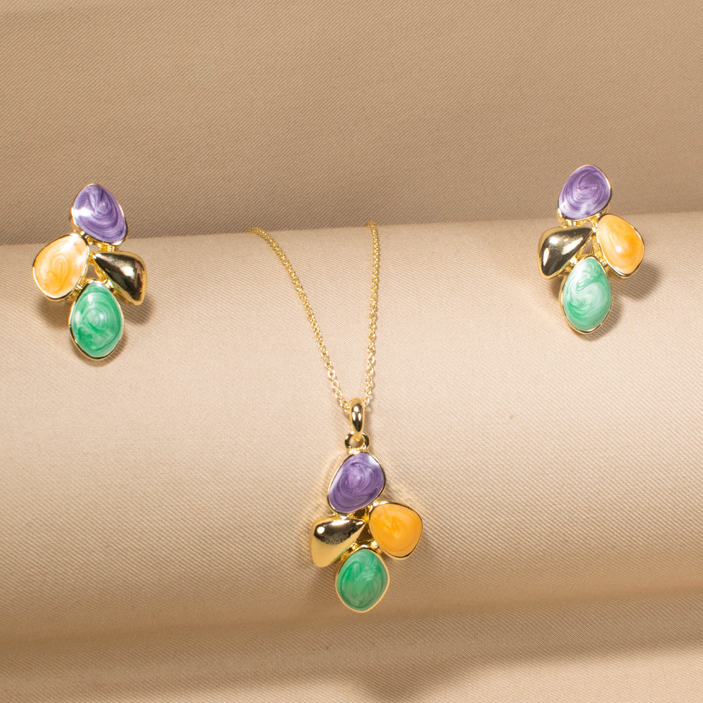 Pastel Leaflet Pendant Set