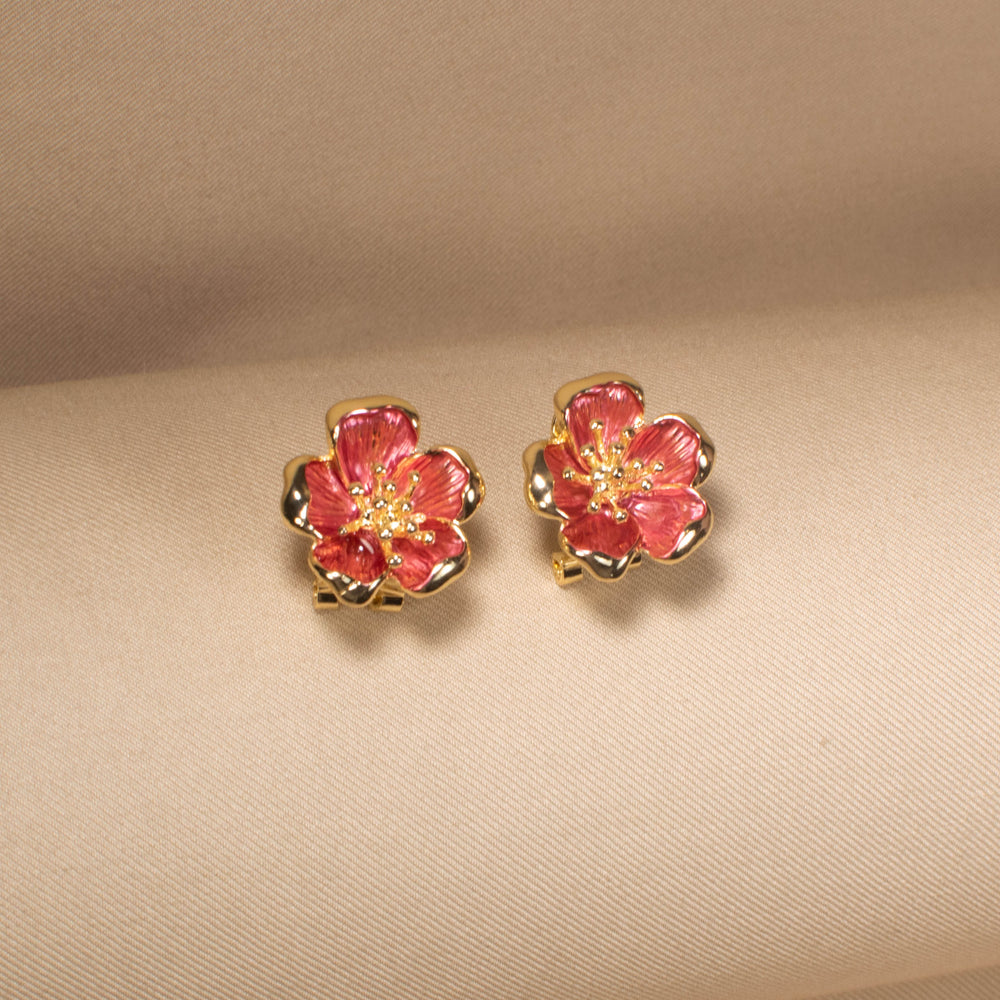 Scarlet Petal Duo Pendant Set