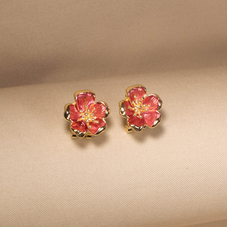 Scarlet Petal Duo Pendant Set