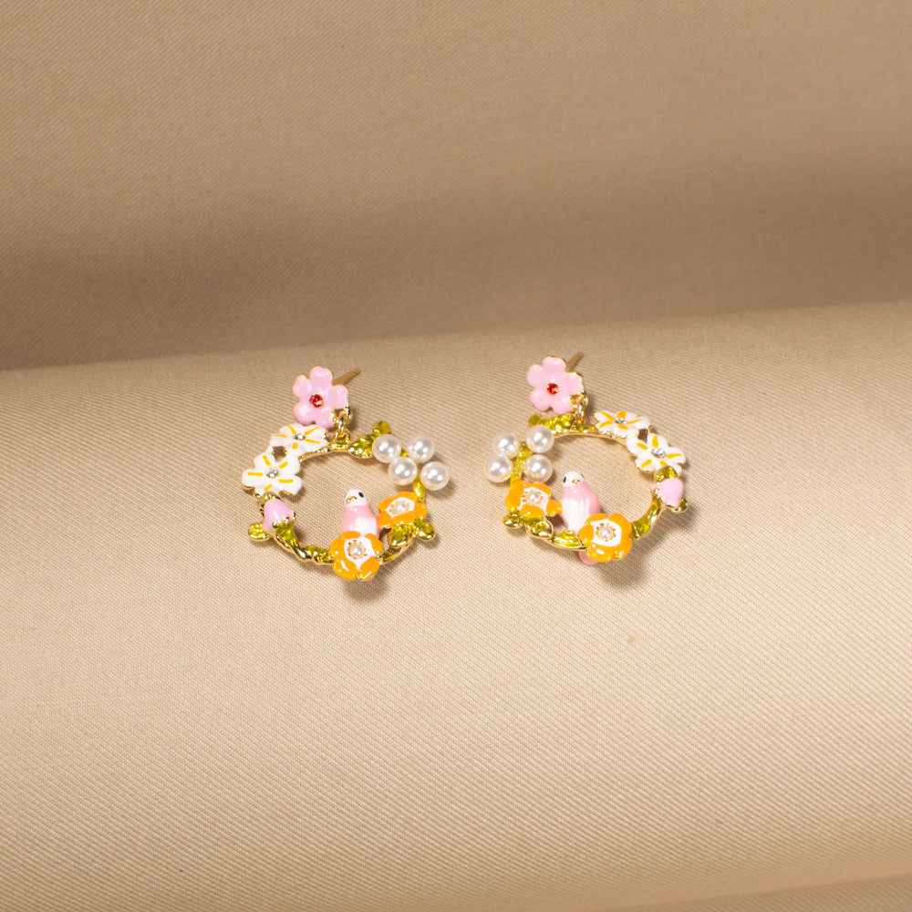 Singing Spring Wreath Earrings