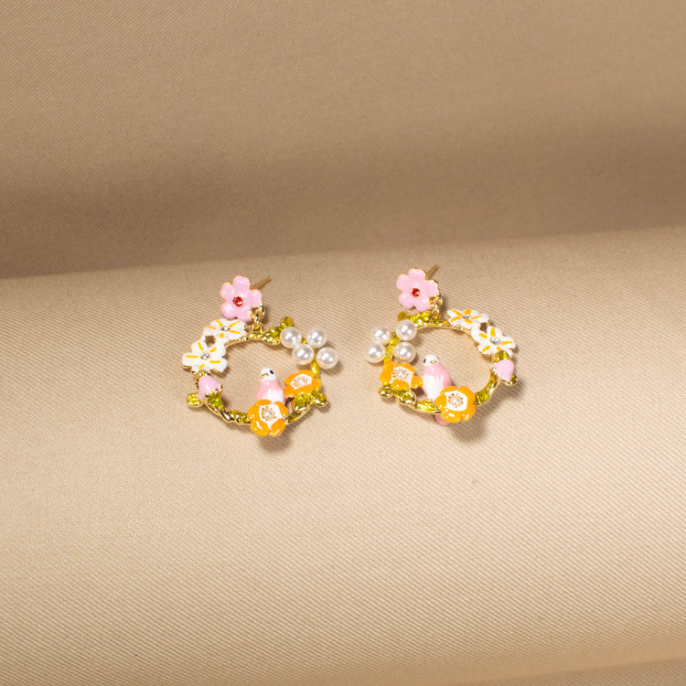 Singing Spring Wreath Earrings