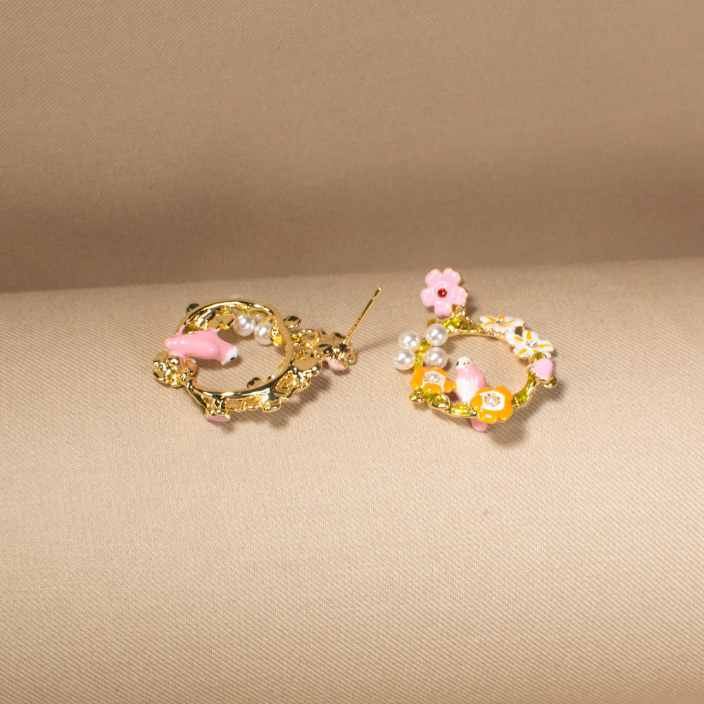 Singing Spring Wreath Earrings
