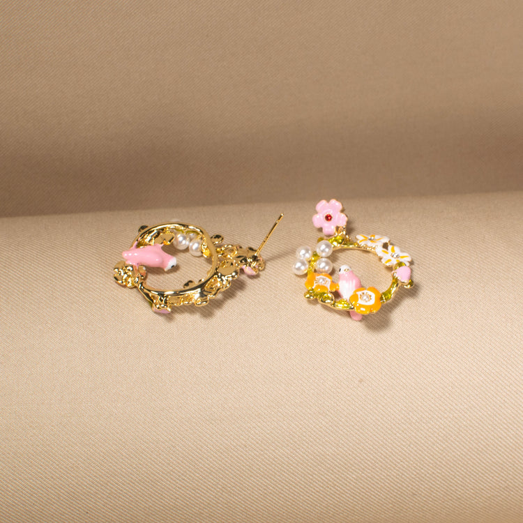 Singing Spring Wreath Earrings