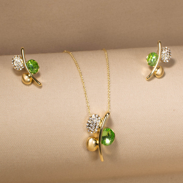 Olive Orbit Pendant Set