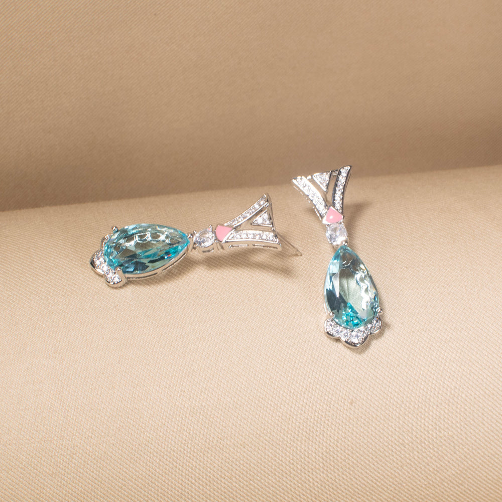 Aqua Serenade Drop Earrings