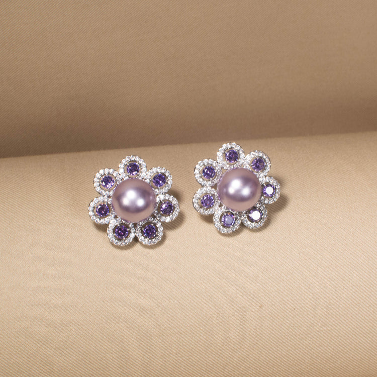 Lavender Daisy Earring