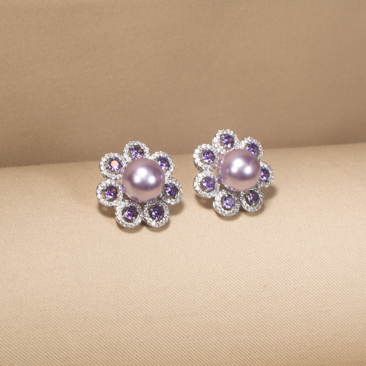 Lavender Daisy Earring