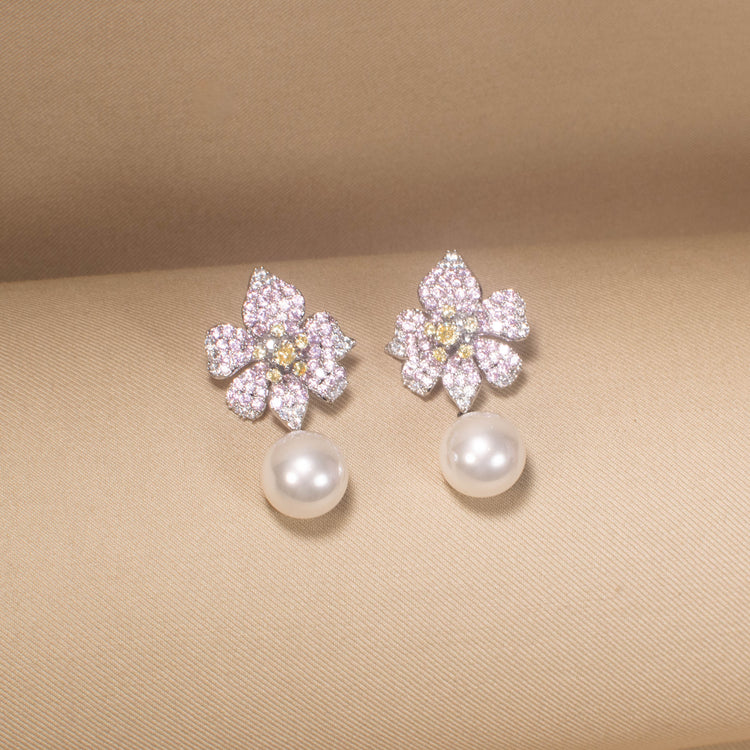Sparkling Floral Serenade Earring