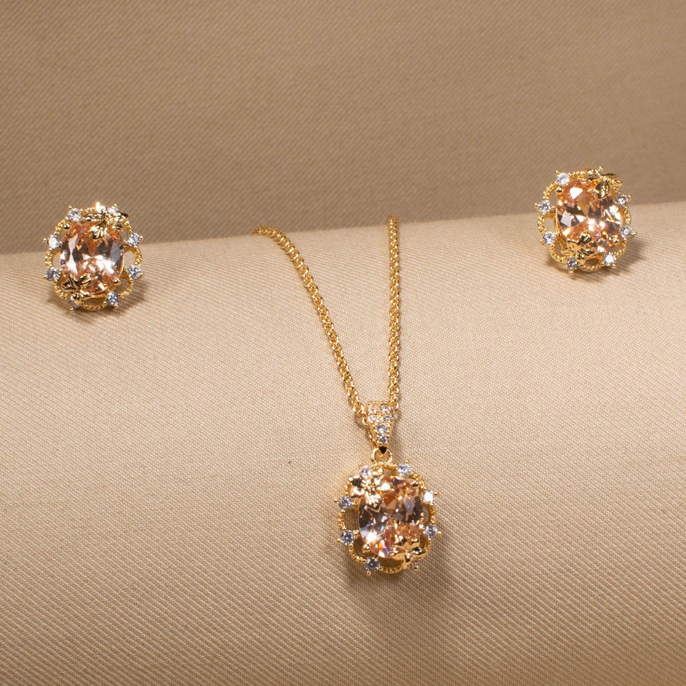 Champagne Cluster Pendant Set