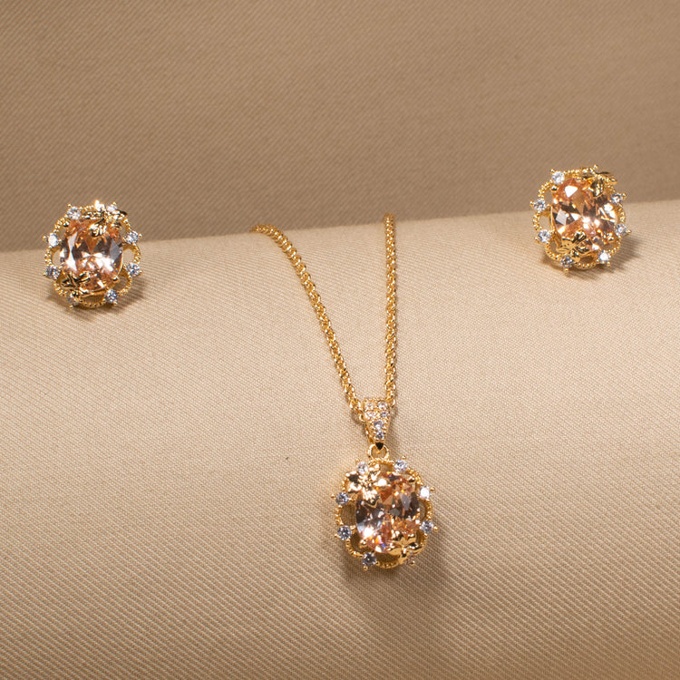 Champagne Cluster Pendant Set