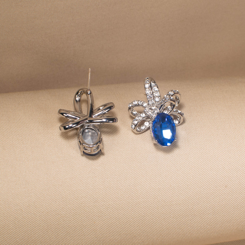 Blue Bow Chic Earrings