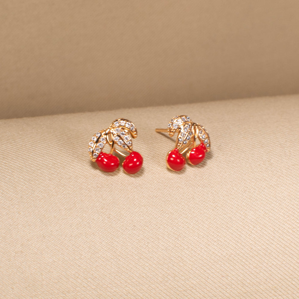 Ruby Berry Cluster Studs